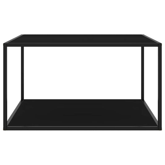 Coffee Table Black with Black Glass 90x90x50 cm