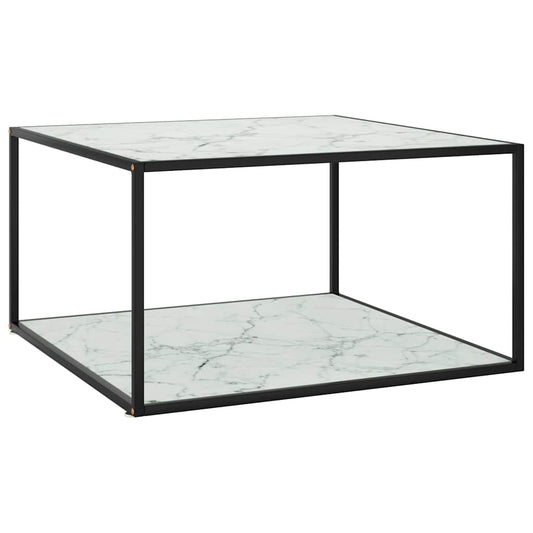 Coffee Table | Black and White | Tempered glass, Powder-coated steel