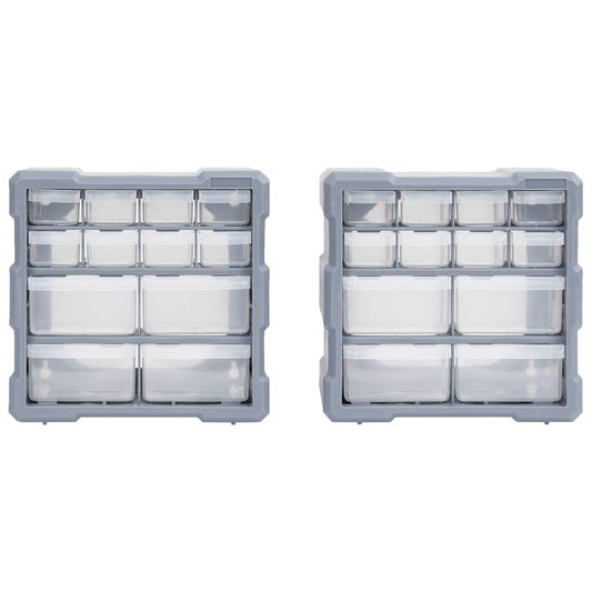 Multi-drawer Organisers with 12 Drawers 2 pcs 26.5x16x26 cm