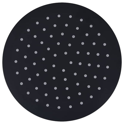 Rain Shower Head Stainless Steel 20 cm Round Black