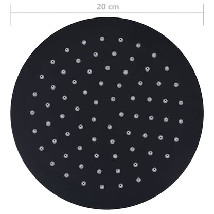 Rain Shower Head Stainless Steel 20 cm Round Black