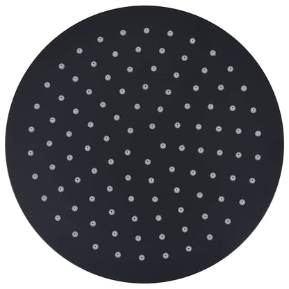Rain Shower Head Stainless Steel 25 cm Round Black