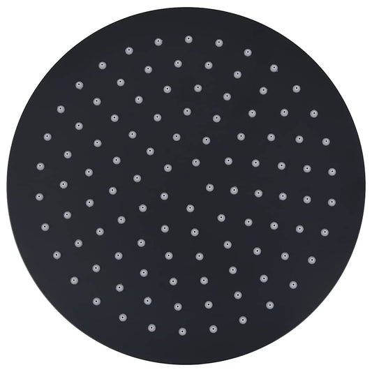 Rain Shower Head Stainless Steel 25 cm Round Black