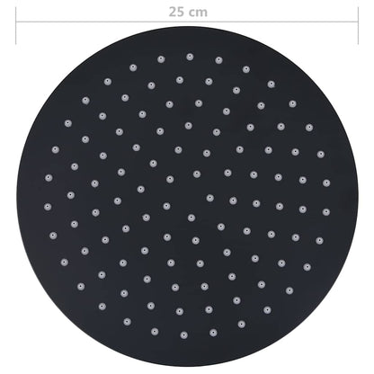 Rain Shower Head Stainless Steel 25 cm Round Black