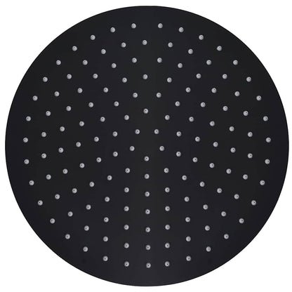 Rain Shower Head Stainless Steel 30 cm Round Black