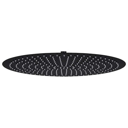 Rain Shower Head Stainless Steel 50 cm Round Black