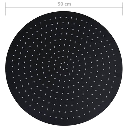 Rain Shower Head Stainless Steel 50 cm Round Black