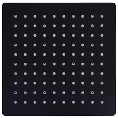 Rain Shower Head Stainless Steel 20x20 cm Square Black
