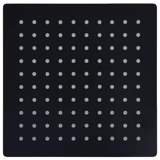 Rain Shower Head Stainless Steel 20x20 cm Square Black