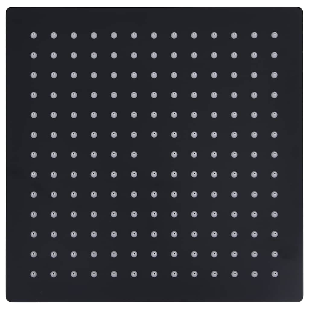 Rain Shower Head Stainless Steel 25x25 cm Square Black