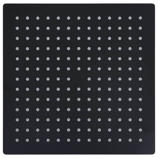 Rain Shower Head Stainless Steel 25x25 cm Square Black