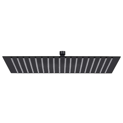Rain Shower Head Stainless Steel 50x50 cm Square Black