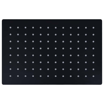 Rain Shower Head Stainless Steel 30x20 cm Rectangular Black