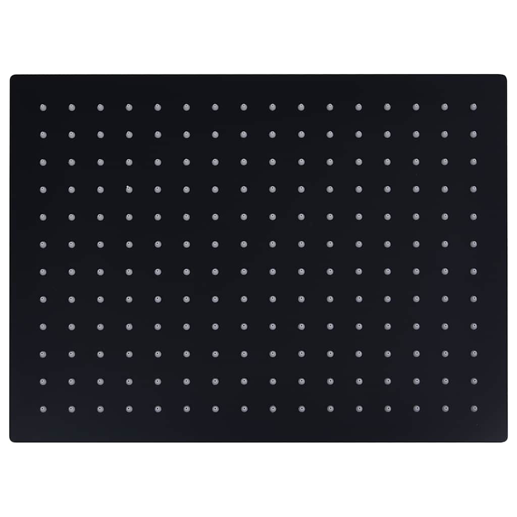 Rain Shower Head Stainless Steel 40x30 cm Rectangular Black