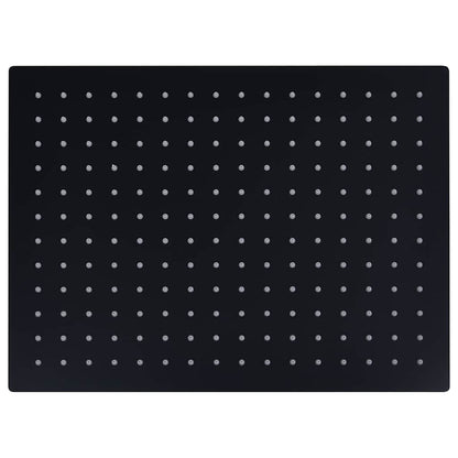 Rain Shower Head Stainless Steel 40x30 cm Rectangular Black