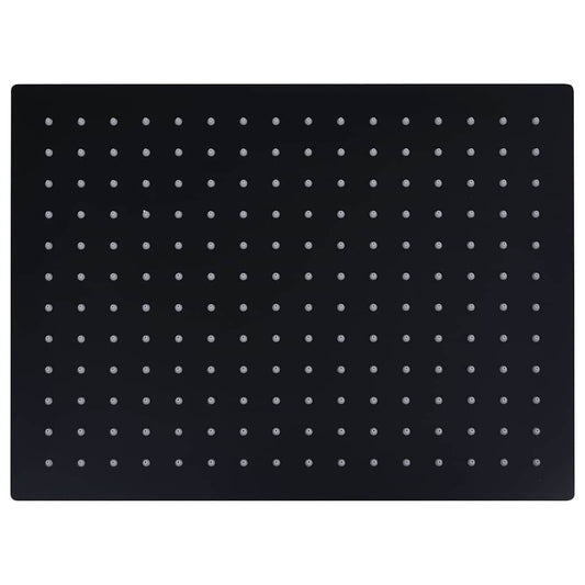 Rain Shower Head Stainless Steel 40x30 cm Rectangular Black