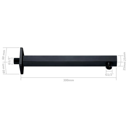 Shower Support Arm Square Stainless Steel 201 Black 30 cm