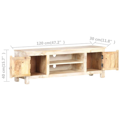 TV Cabinet 120x30x40 cm Rough Acacia Wood