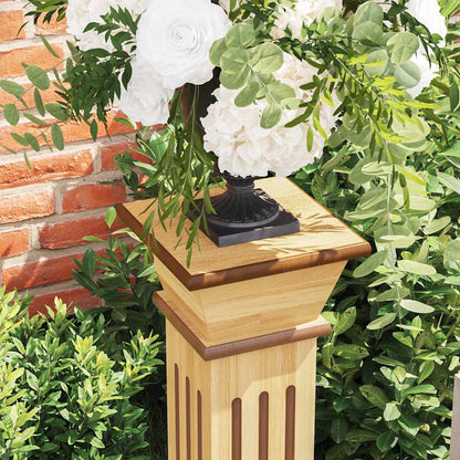 Classic Square Pillar Plant Stand Light Wood 17x17x66 cm MDF