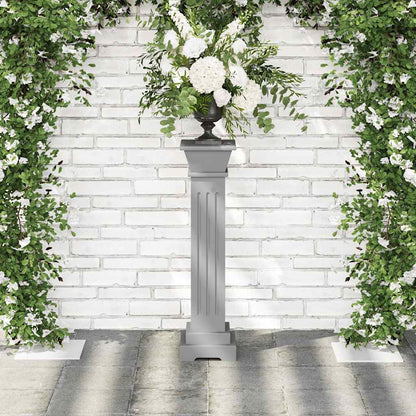 Classic Square Pillar Plant Stand Grey 17x17x66 cm MDF
