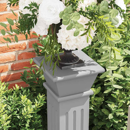 Classic Square Pillar Plant Stand Grey 17x17x66 cm MDF