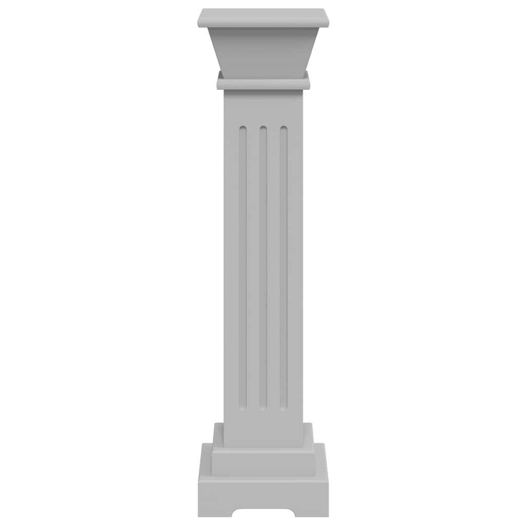 Classic Square Pillar Plant Stand Grey 17x17x66 cm MDF