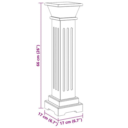 Classic Square Pillar Plant Stand Black 17x17x66 cm MDF