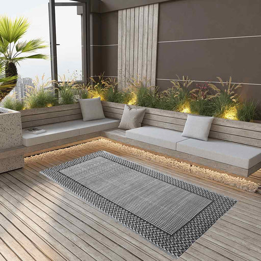 Outdoor Carpet | Grey | Polypropylene | 120 x 180 cm | Pattern