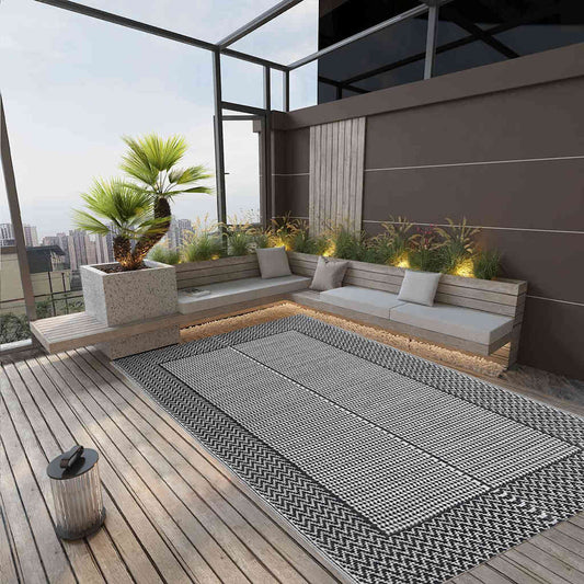 Outdoor Carpet | Grey | Polypropylene | 190 x 290 cm |  Durable  | Carpet