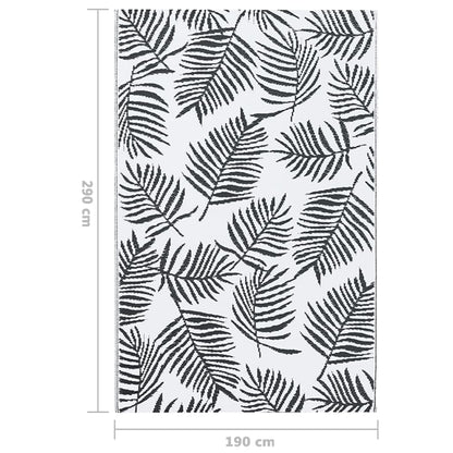 Outdoor Carpet ARAKIL White and Black 190x290 cm PP