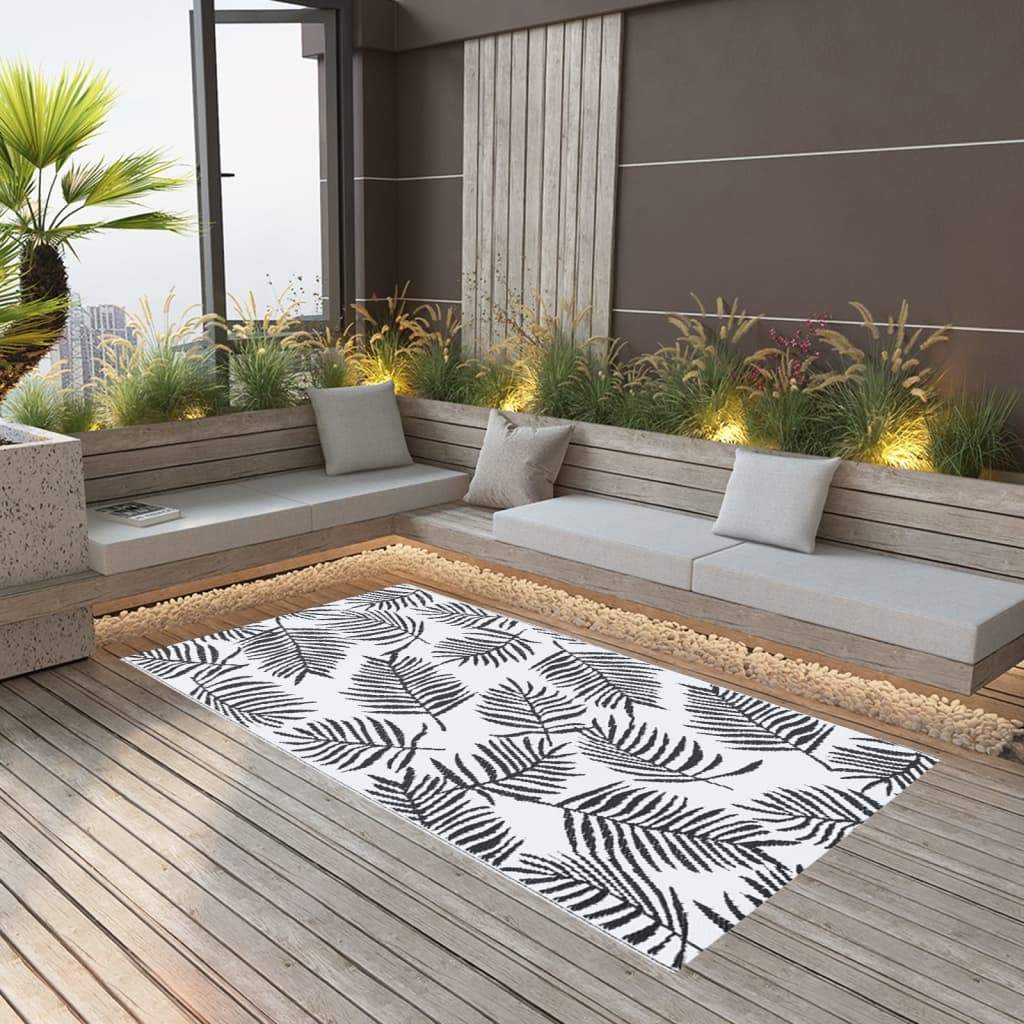 Outdoor Carpet ARAKIL White and Black 190x290 cm PP