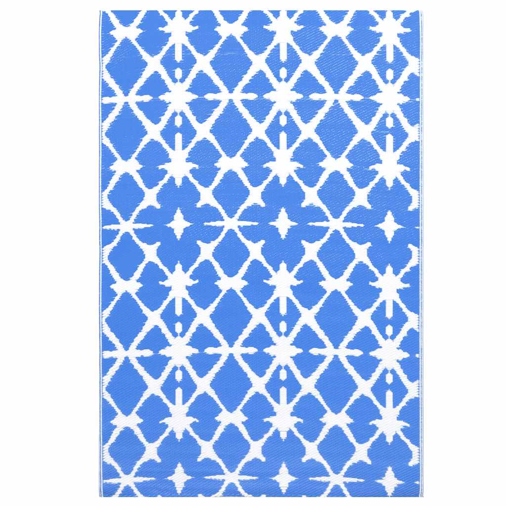 Outdoor Carpet ARAKIL Blue and White 80x150 cm PP