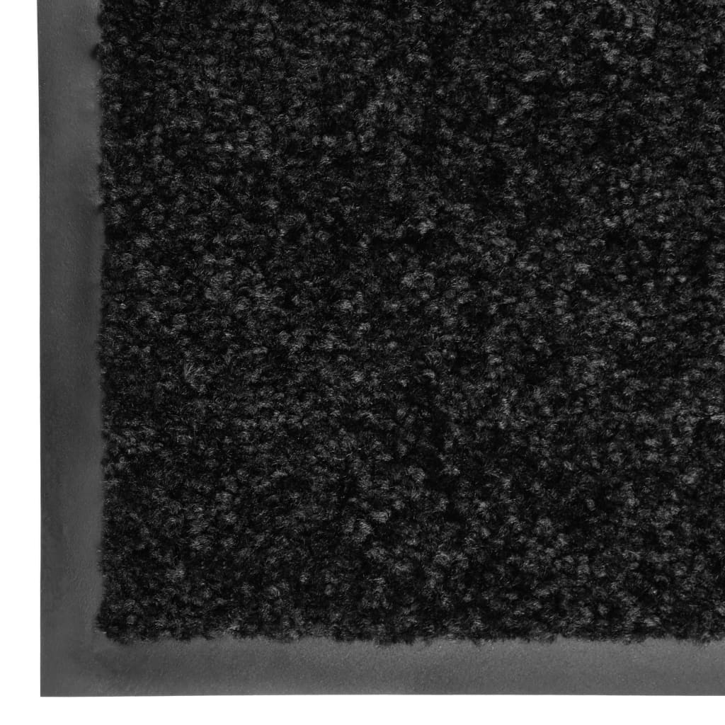 Doormat Washable Black 90x120 cm