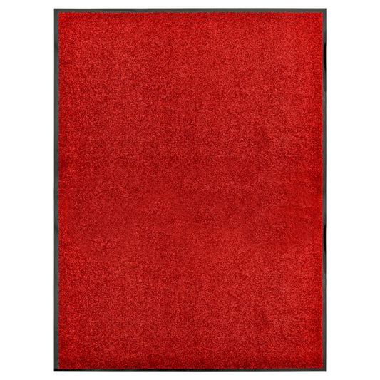 Door Mat | Red | Polyamide | 90 x 120 cm | Non-slip | Doormat