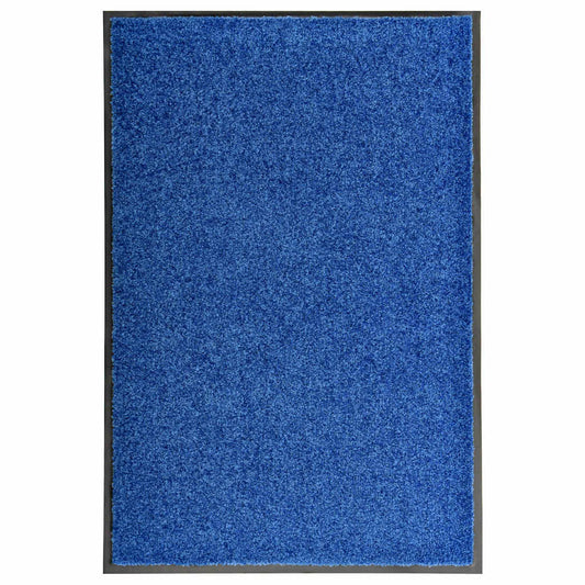 323440 vidaXL Doormat Washable Blue 60x90 cm