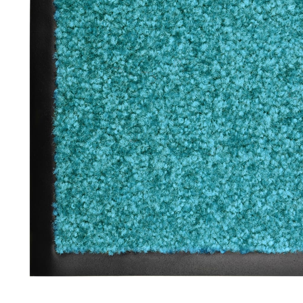 Doormat Washable Cyan 90x120 cm