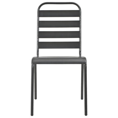 vidaXL Outdoor Chair Set of 4 Dark Grey E-coated Steel Standard
