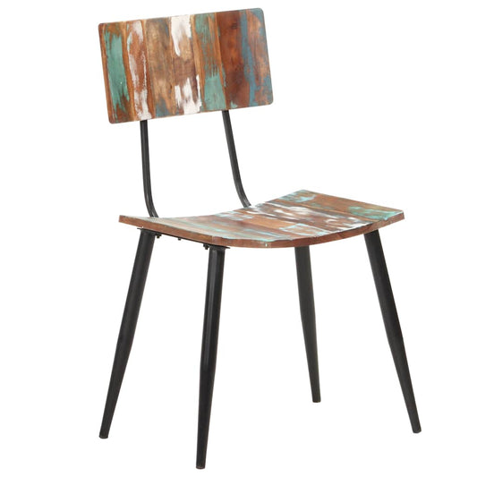 Dining Chair | Set of 6 | Multicolours | Solid reclaimed wood, iron