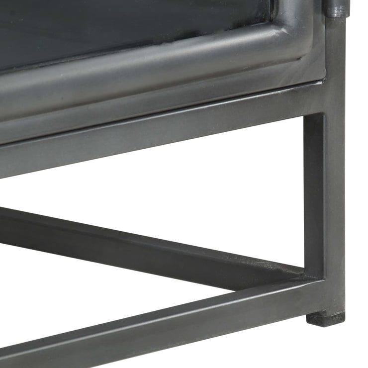 Coffee Table Gray 35.4"x19.7"x13.8" Solid Acacia Wood