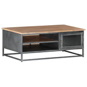 Coffee Table Gray 35.4"x19.7"x13.8" Solid Acacia Wood