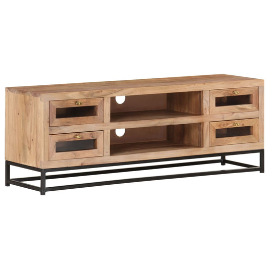 TV Cabinet | Natural Wood | Solid Acacia Wood, Powder-Coated Steel