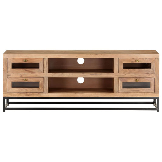 TV Cabinet | Natural Wood | Solid Acacia Wood, Powder-Coated Steel