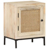 Bedside Cabinet 40x30x50 cm Solid Mango Wood and Natural Cane