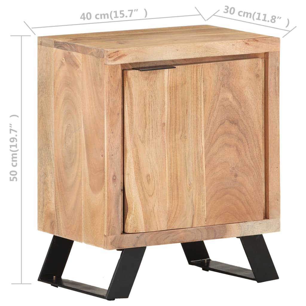 vidaXL Bedside Cabinet Natural Wood Solid Acacia Wood Medium