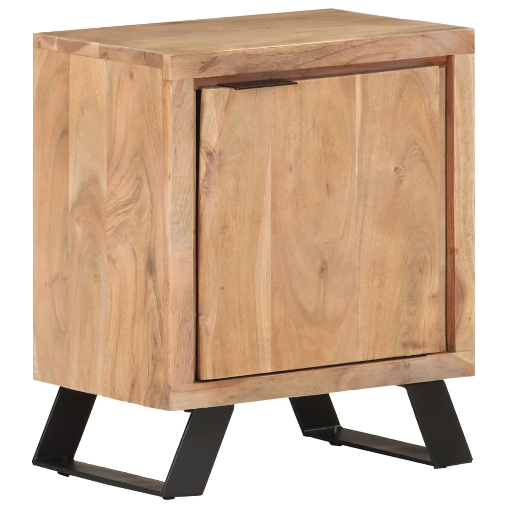 vidaXL Bedside Cabinet Natural Wood Solid Acacia Wood Medium