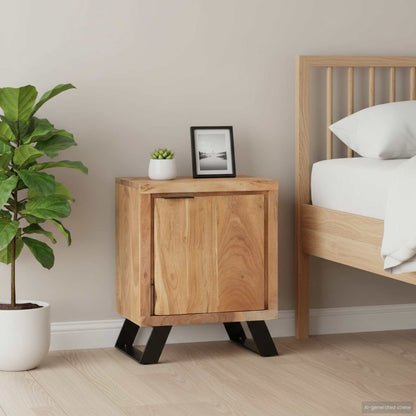 vidaXL Bedside Cabinet Natural Wood Solid Acacia Wood Medium