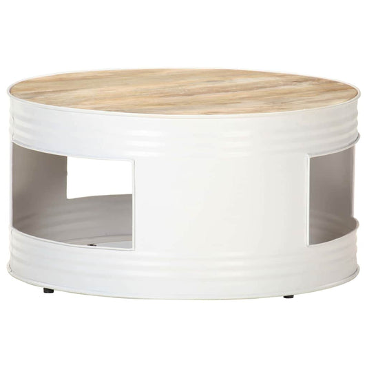 Coffee Table | White | Mango Wood, Powder-Coated Iron | Medium | Durable