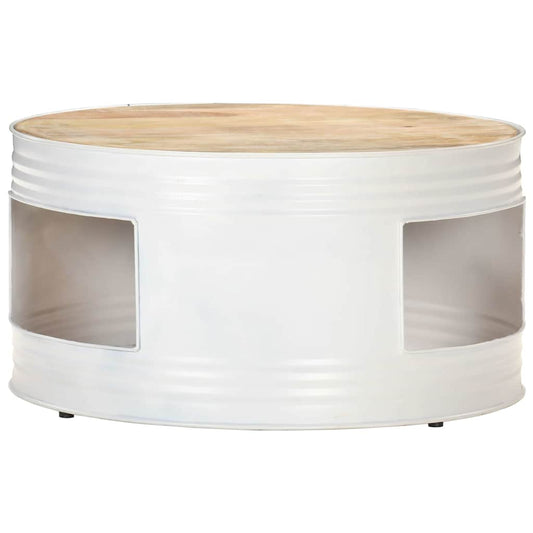 Coffee Table | White | Mango Wood, Powder-Coated Iron | Medium | Durable
