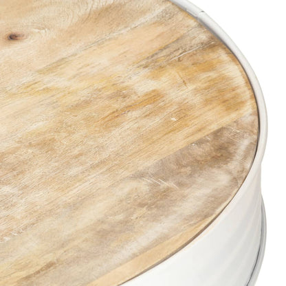 Coffee Table White 68x68x36 cm Solid Mango Wood