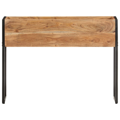 Planter Natural wood with black metal frame